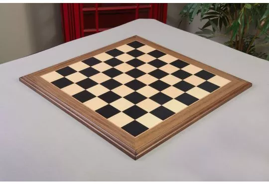 IMPERFECT - INDIAN ROSEWOOD & HOLLY SUPERIOR Traditional Chessboard With DARK MAHOGANY Frame - 2.5" SQUARES - SATIN FINISH