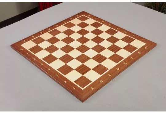 IMPERFECT - 2.0" - MAHOGANY - WITH NOTATION - Wooden Tournament Chess Board