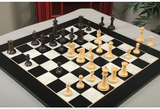 IMPERFECT - 3.5" Leuchars - TASMANIAN BLACKWOOD / BOXWOOD - Wood Chess Pieces