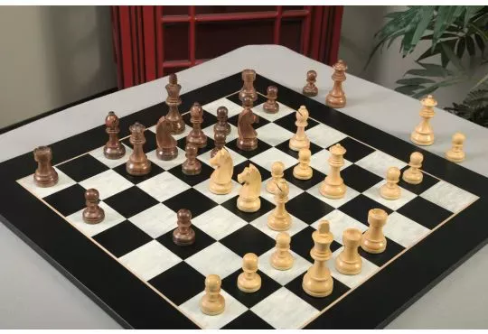 IMPERFECT - VALUE - 3.75" Classic - GOLDEN ROSEWOOD / BOXWOOD - Wood Chess Pieces