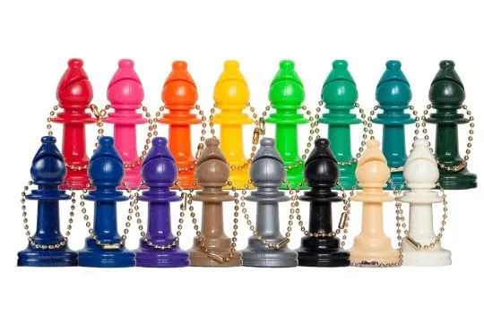 Plastic Chess Pieces Key Chains - Color Bishop