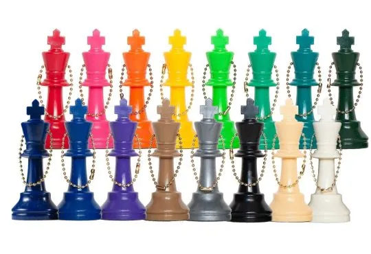 Plastic Chess Pieces Key Chains - Color King