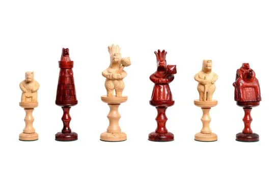 The Bear Series Luxury Figurine Wood Chess Pieces - 6.0" King