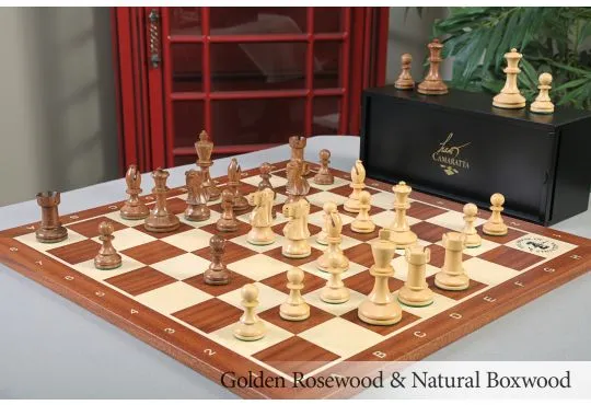 The B.H. Wood Tournament Series Wood Chess Set, Box, & Board Combination