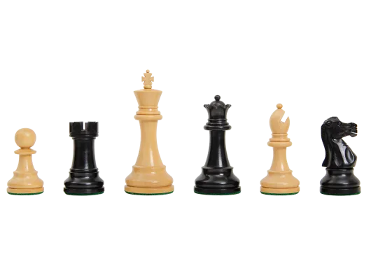 The Victoria Series Luxury Chess Table & Master Series Chess Pieces ,  American Maple & Golden Grain Rosewood , 2.5 Square