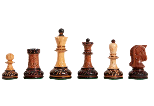 The Burnt Golden Rosewood Dubrovnik Chess Pieces - 3.75" King