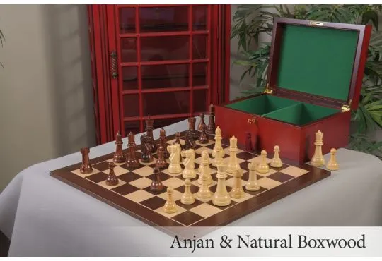 The Gallant Knight Wood Chess Set, Box, & Board Combination