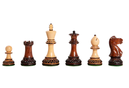 The Burnt Golden Rosewood Grandmaster II Series Chess Pieces - 4.0" King