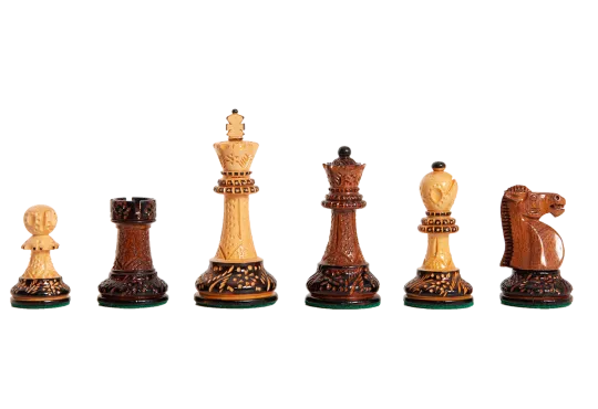 The Burnt Golden Rosewood Reykjavik II Series Chess Pieces - 3.75" King