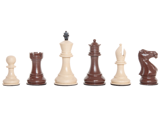 Staunton Themed Chess Pieces - 3.5" King - Brown & Natural
