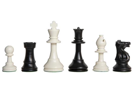 Solid Regulation Plastic Chess Pieces - 3.75" King
