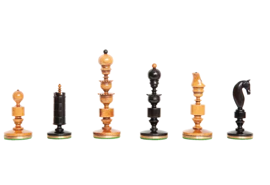 The Biedermeier Pre-Staunton Vintage Series Luxury Chess Pieces - 4.4" King