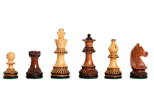The Burnt Golden Rosewood Championship Series Chess Pieces - 3.75" King