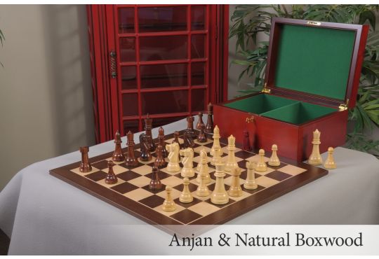 The Gallant Knight Wood Chess Set, Box, & Board Combination