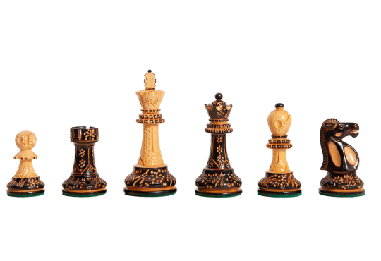 The Burnt Reykjavik II Series Chess Pieces - 3.75" King