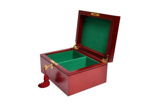 Large Red Burl Premium Chess Box