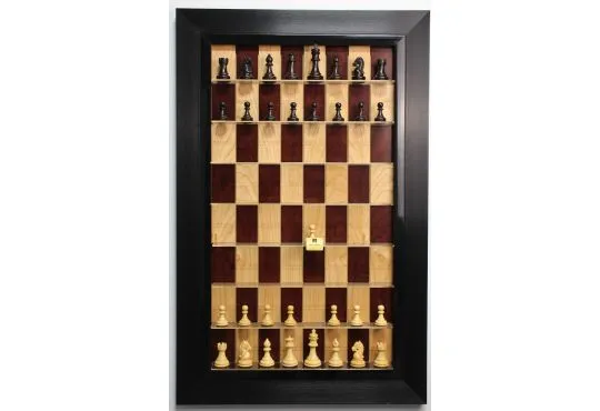 Straight Up Chess Board - Red Cherry Series with Tuxedo Frame