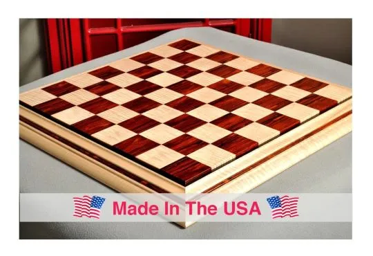 Signature Contemporary II Chess Board - Curly Maple / Cocobolo - 2.5" Squares
