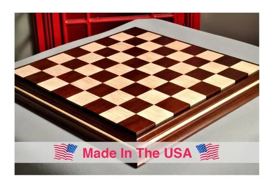 Signature Contemporary II Chess Board - Peruvian Nogal / Curly Maple - 2.5" Squares