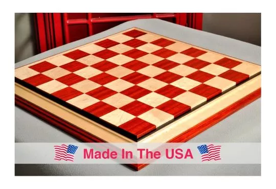 Signature Contemporary III Luxury Chess board - PADAUK / BIRD'S EYE MAPLE - 2.5" Squares
