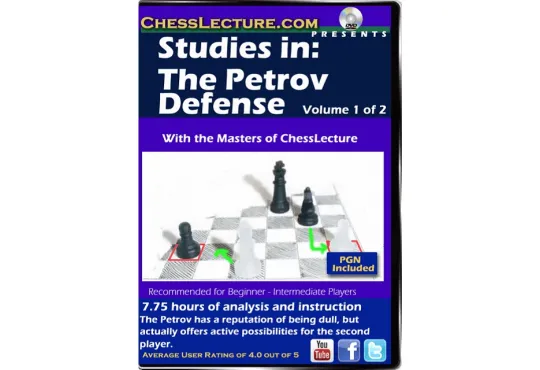 Studies in: The Petrov Defense - 2 DVDs - Chess Lecture - Volume 129