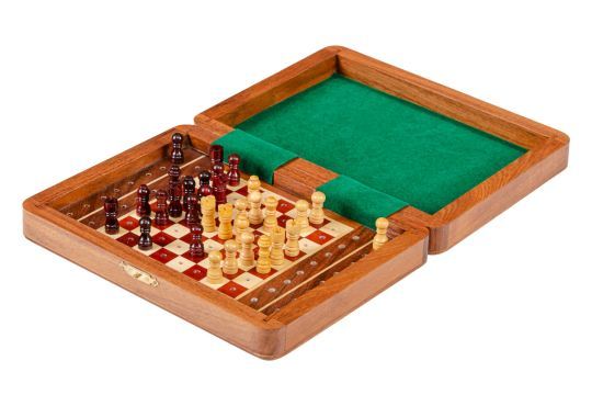 PEG WOODEN Travel Chess Set - 8" x 6"