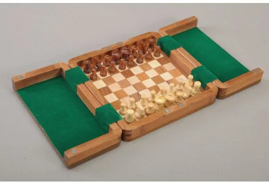 IMPERFECT - ULTIMATE WOODEN Magnetic Travel Chess Set - 8"