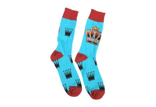 Blue & Burgundy Chess Socks