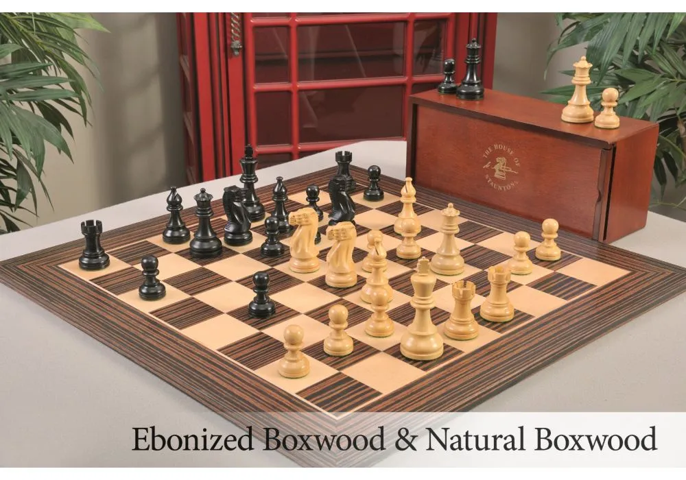 WE Games Traditional Staunton Wood Chess Set with a Wooden Board – 15 inch  Board with 3.75 inch King