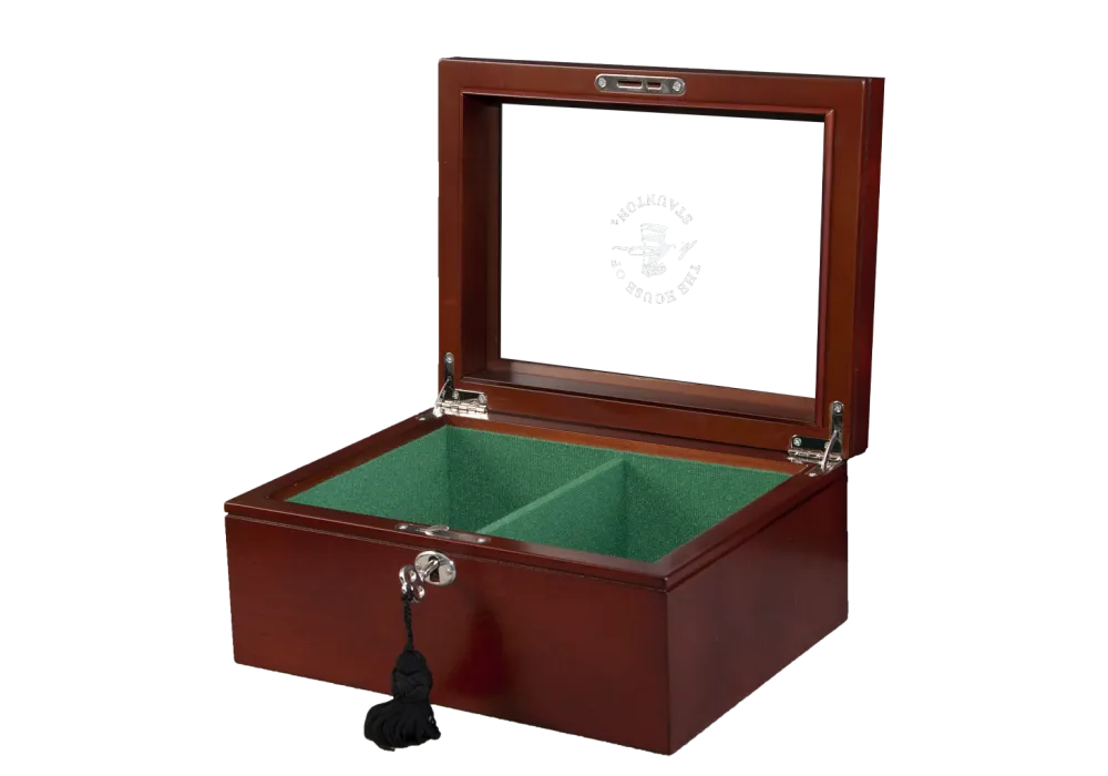 Large Mahogany Premium Chess Box With Logo 