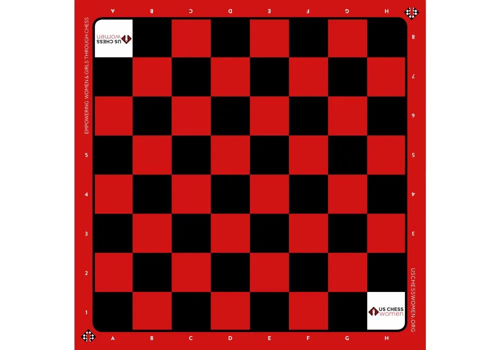 Red Agate Vinyl Printed Chess Board - 2 Squares