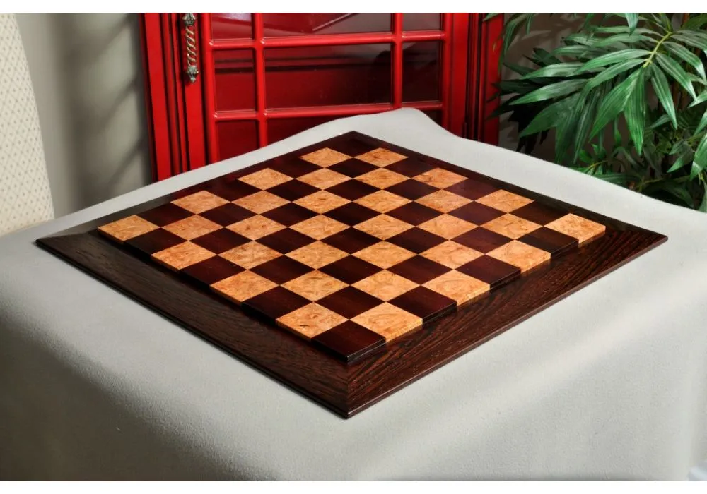 Custom Contemporary Chess Board - African Palisander / Maple Burl - 2.5  Squares