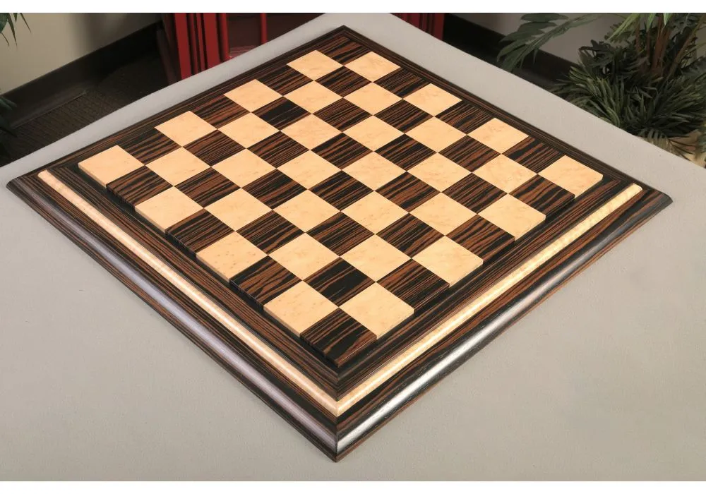 Signature Contemporary VI Luxury Chess board - TIGER EBONY / BIRD'S EYE  MAPLE - 2.5 Squares