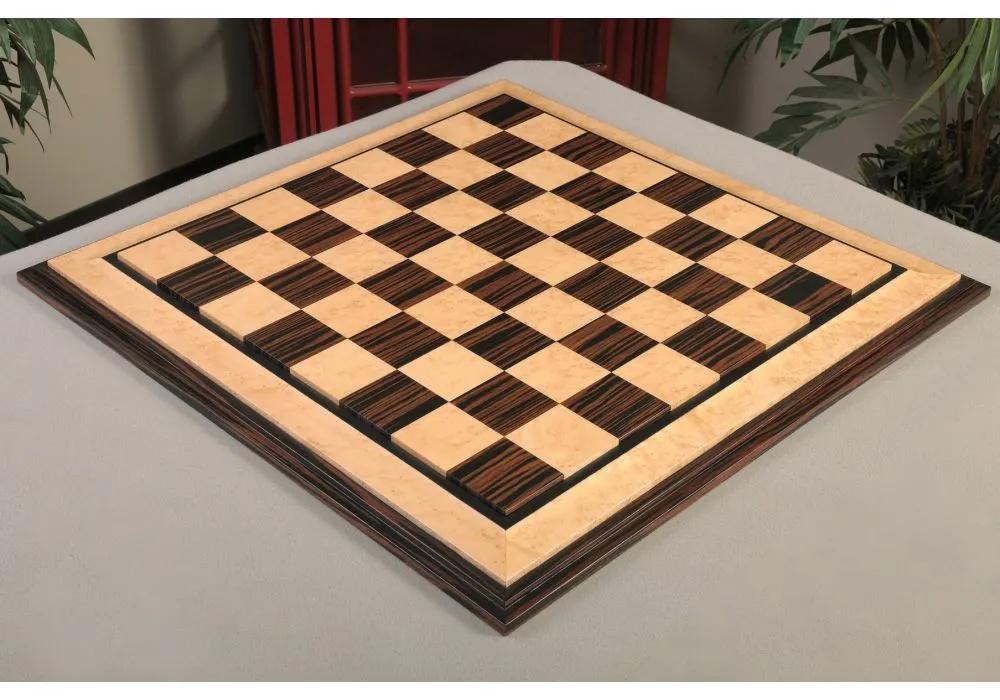 Signature Contemporary VI Luxury Chess board - TIGER EBONY / BIRD'S EYE  MAPLE - 2.5 Squares