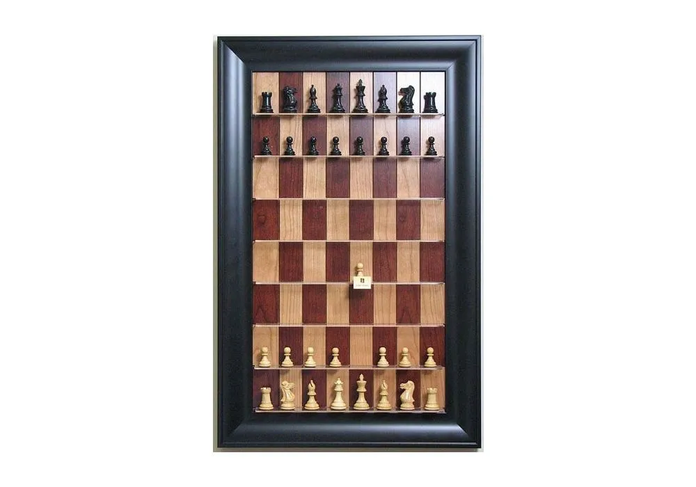 Analysis-Size Plastic Chess Set Black & Ivory Pieces with Black Roll-up  Chess Board