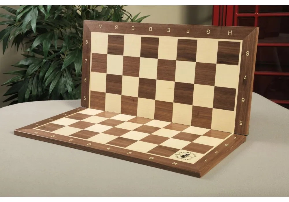  The House of Staunton Folding Walnut & Maple Wooden Chess Board  - 2.25 with Notation & Logo : Toys & Games