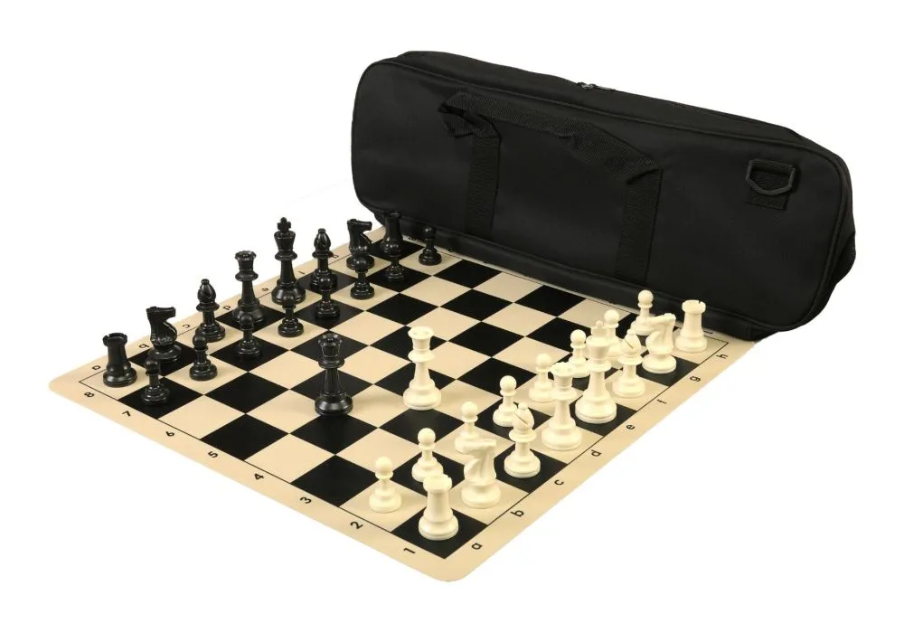 European Chess set Combo including a plastic board and a matching chess  clock