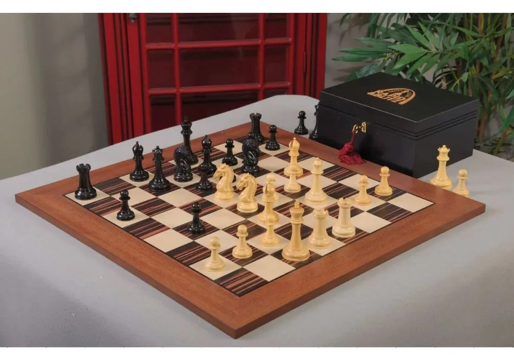 Grand English Style Chess Set with Storage Drawers – Pieces are