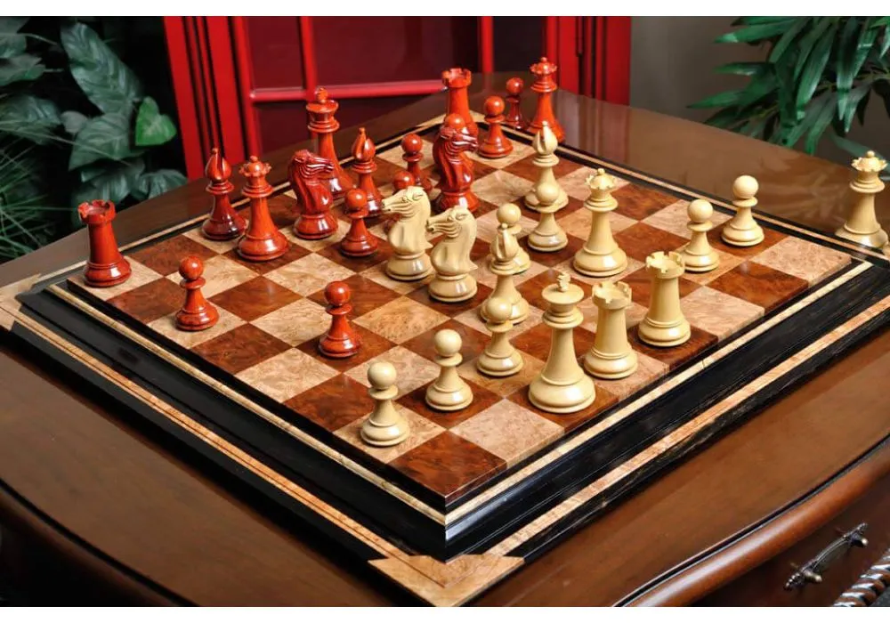 20 Large Olivewood & Wengue Inlaid Wooden Chess Board with 2 Squares