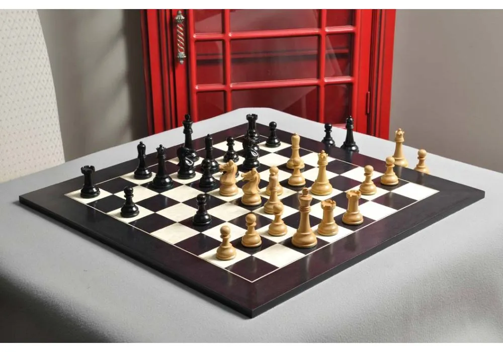 4" King R0362 Box Wood The  Reproduced Drueke Vintage  Chess Pieces in Ebony 
