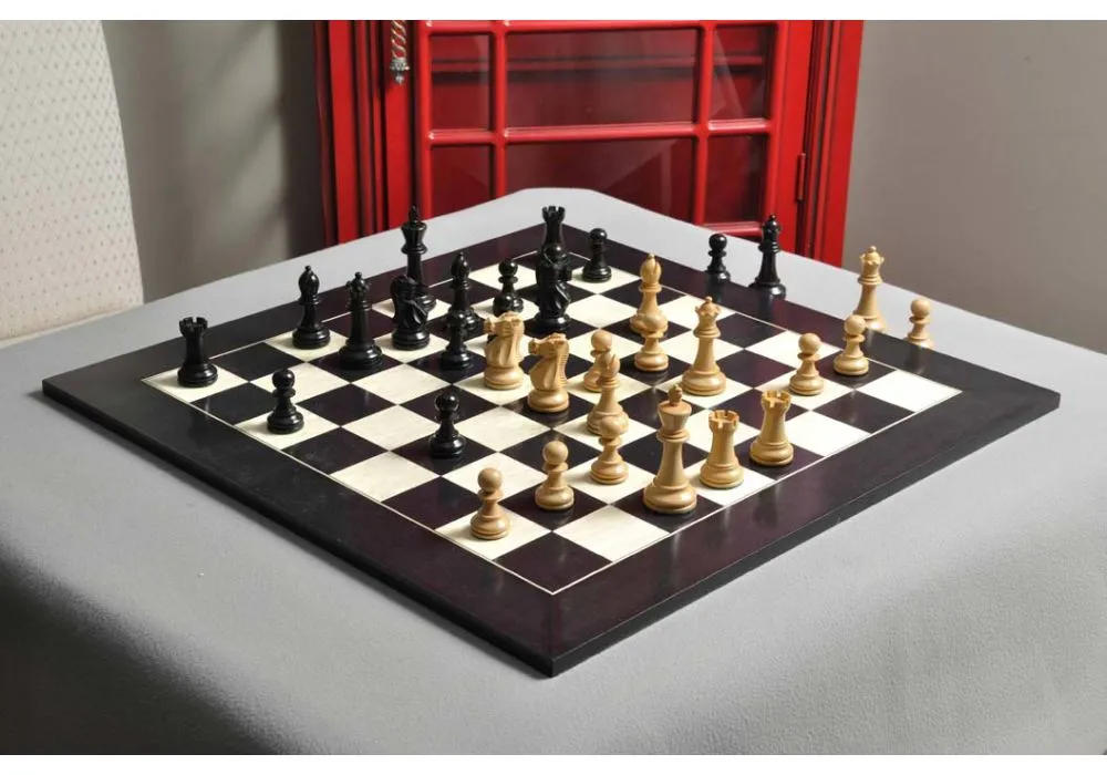 Standard Club Plastic Chess Set Black & Ivory Pieces - 3.75 King