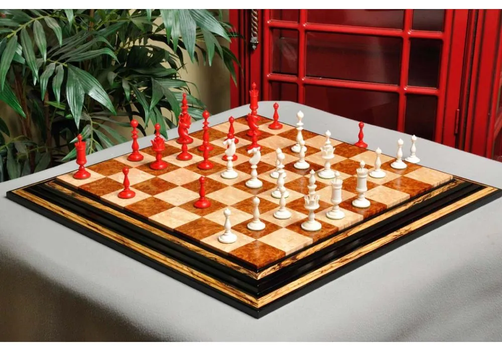 Analysis Chess Set - 12” Green Vinyl Chess Board – 32 Black & Natural  Pieces