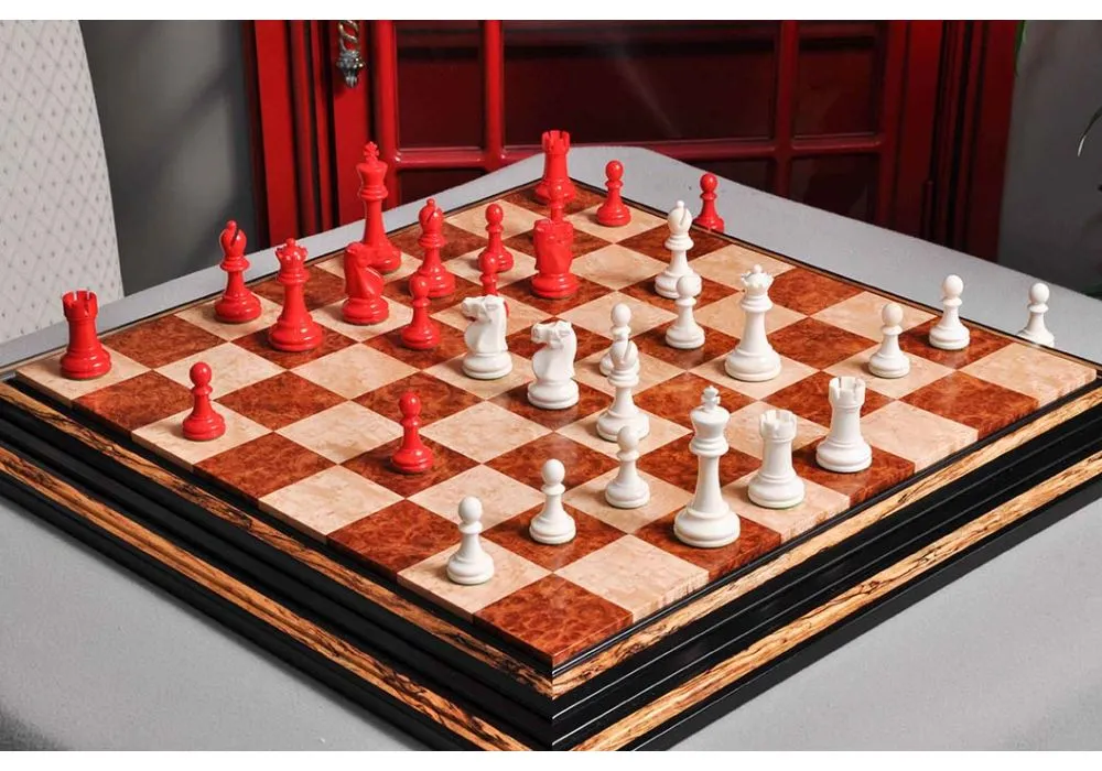 COCOBOLO BIRD'S EYE MAPLE 2. Signature Contemporary III Luxury Chess board 