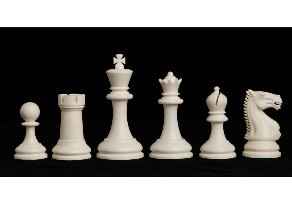 Master Series Triple Weighted Plastic Chess Set Black & Ivory Pieces -  3.75 King