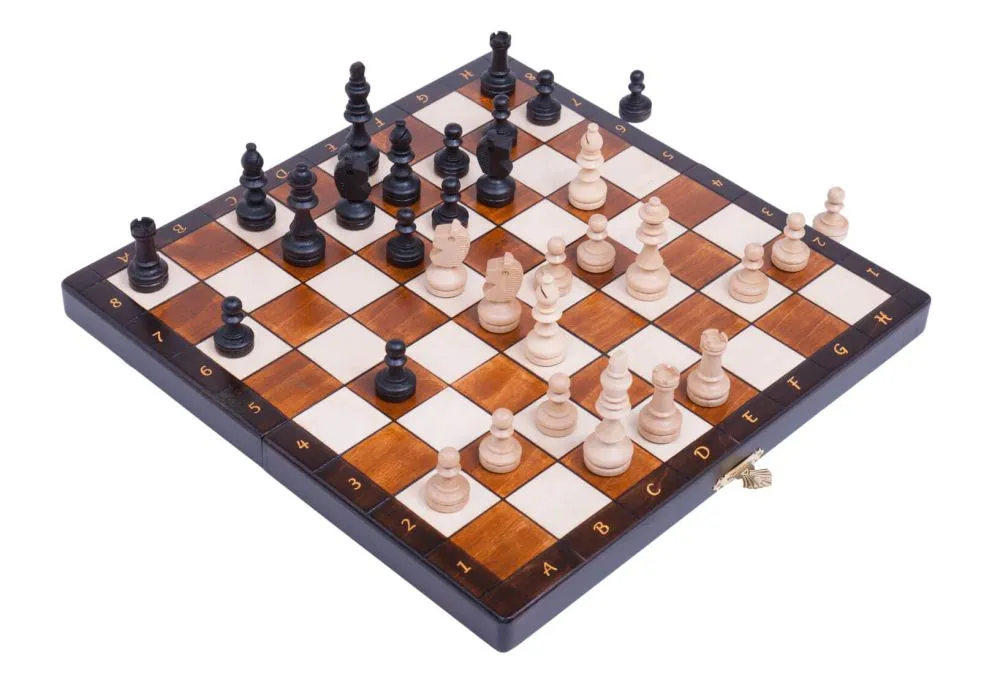  Wooden Chess Set - Handcrafted Chess Pieces - 15 Inch