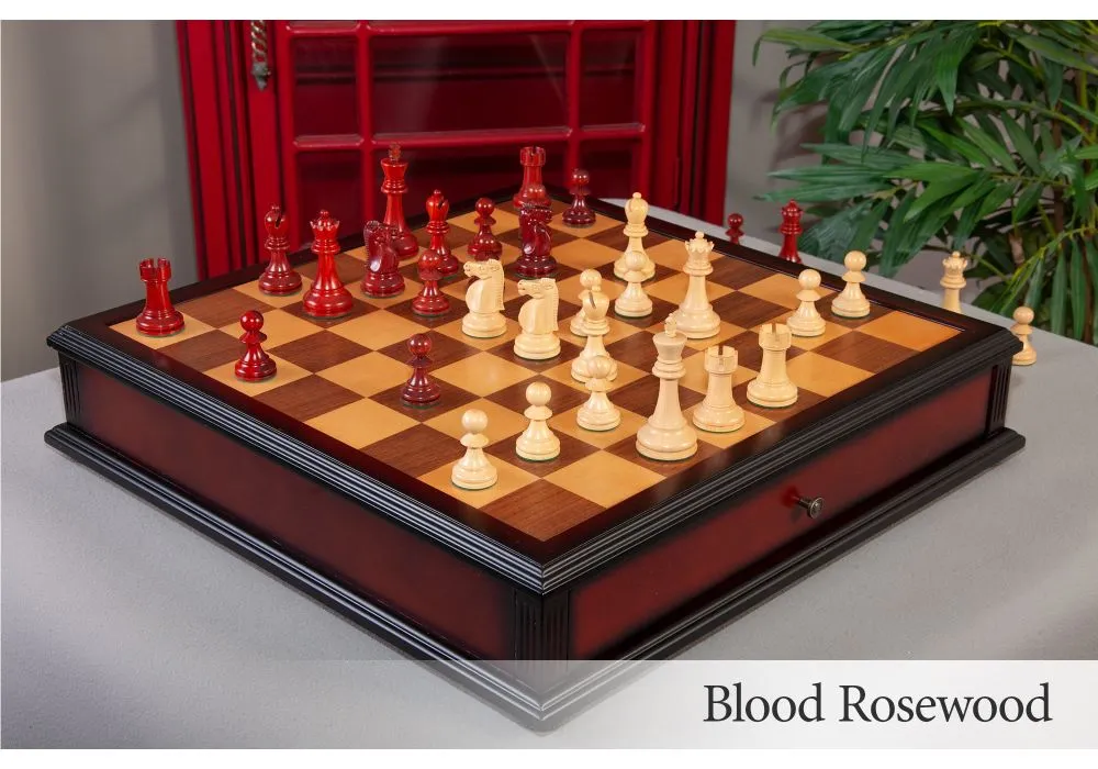 The House of Staunton The Grandmaster Chess Set, Box, and Board Combination  - Ebonized Boxwood