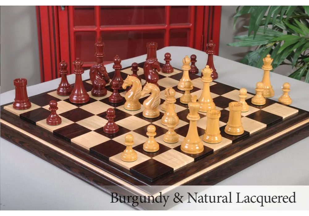 Custom Contemporary Chess Board - African Palisander / Maple Burl - 2.5  Squares