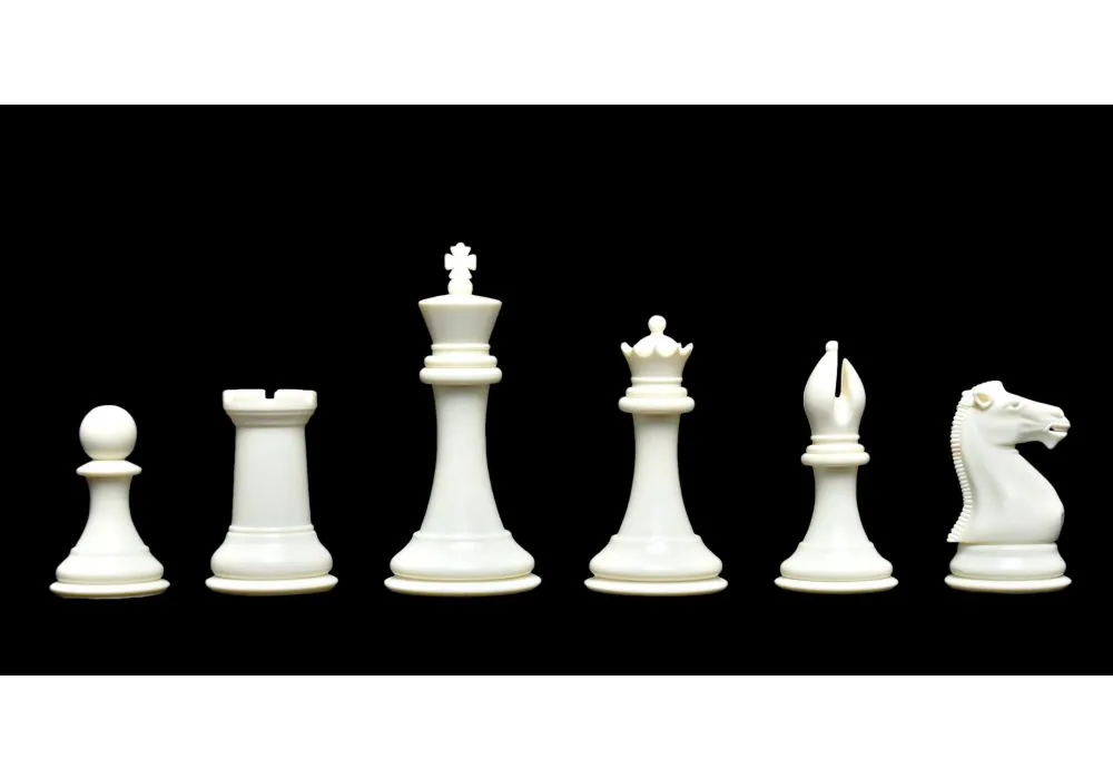 Standard Club Plastic Chess Set Black & Ivory Pieces - 3.75 King