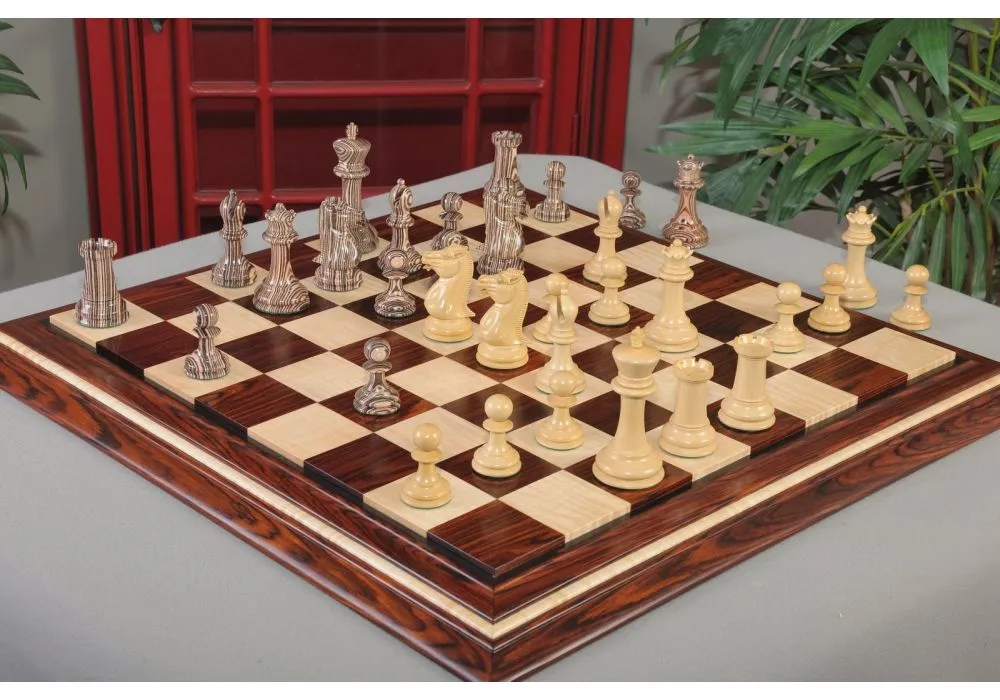 Custom Contemporary Chess Board - Purpleheart / Curly Maple - 2.5 Squares