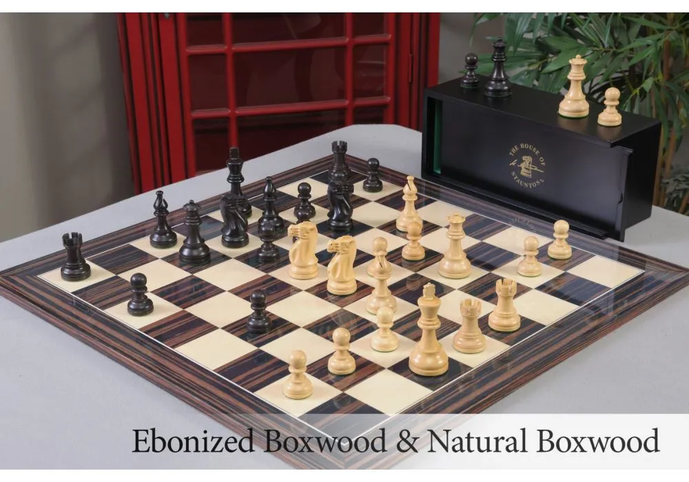 Chess Board Brown 20" Chess Pieces 3,75" Wooden Staunton Black Chess Set 